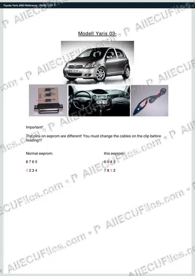 Watermarked preview of Toyota Yaris 2003 Reference