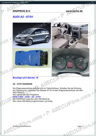 Watermarked preview of V.a.g Audi A2 07 01 Reference