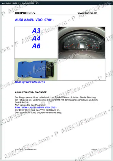Watermarked preview of V.a.g Audi A3 4 6 VDO 07 01 Reference