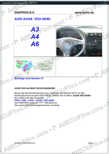 Watermarked preview of V.a.g Audi A3 4 6 VDO 09 99 Reference