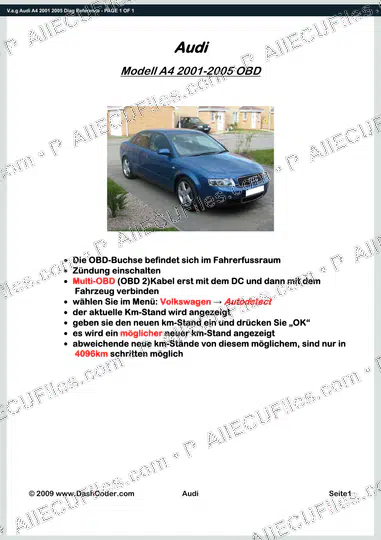 Watermarked preview of V.a.g Audi A4 2001 2005 Diag Reference