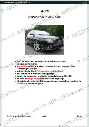 Watermarked preview of V.a.g Audi A4 2004 2007 Obd Reference