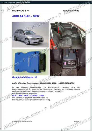 Watermarked preview of V.a.g Audi A4 Diag 10 97 Reference