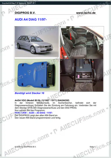 Watermarked preview of V.a.g Audi A4 Diag 11 97 Reference