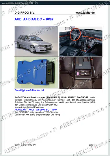 Watermarked preview of V.a.g Audi A4 Diag Bc 10 97 Reference