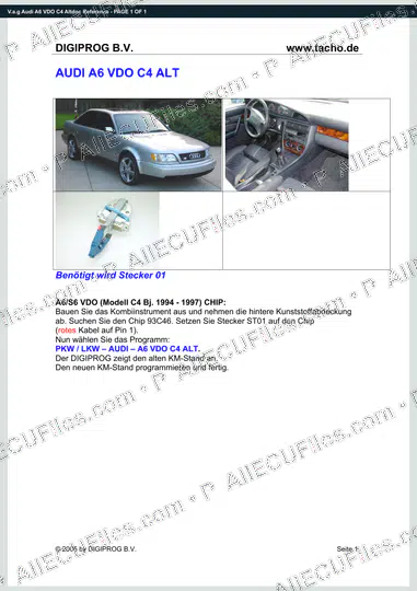 Watermarked preview of V.a.g Audi A6 VDO C4 Altdoc Reference