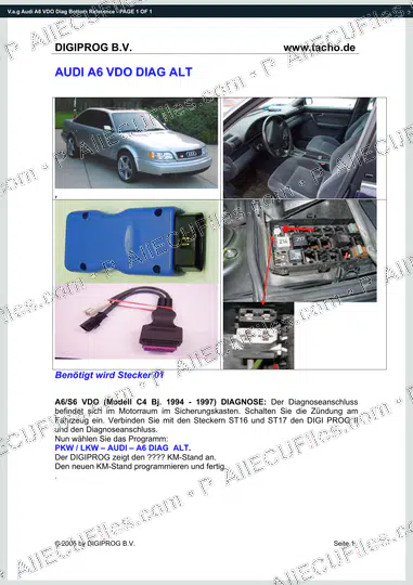 Watermarked preview of V.a.g Audi A6 VDO Diag Bottom Reference