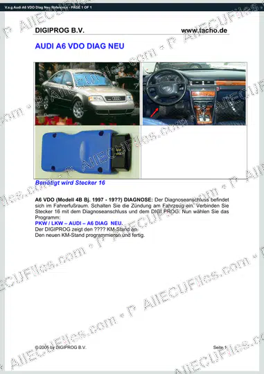 Watermarked preview of V.a.g Audi A6 VDO Diag Neu Reference