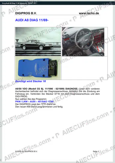 Watermarked preview of V.a.g Audi A8 Diag 11 96 Reference
