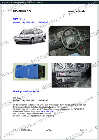 Watermarked preview of V.a.g Vw Bora Modell 1j Bj 1998 20 Diagnose Reference