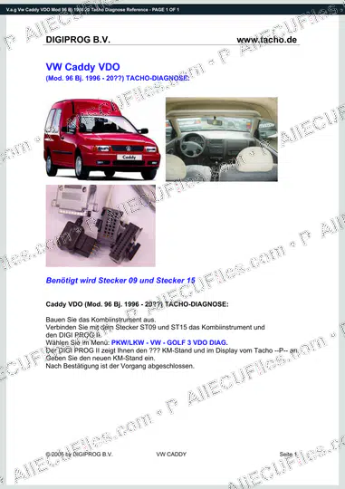 Watermarked preview of V.a.g Vw Caddy VDO Mod 96 Bj 1996 20 Tacho Diagnose Reference
