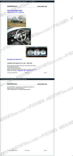 Watermarked preview of V.a.g Vw Corrado VDO Modell 531 Bj 1991 1995 Chip Reference