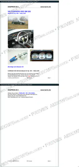 Watermarked preview of V.a.g Vw Corrado VDO Sw 202 Modell 531 Bj 1991 1995 Chip Reference