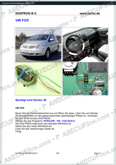 Watermarked preview of V.a.g Vw Fox Hcs12 Reference