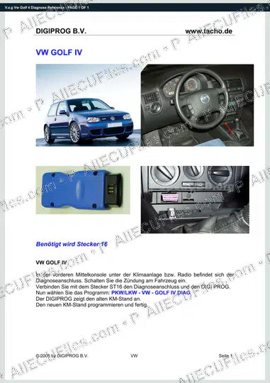 Watermarked preview of V.a.g Vw Golf 4 Diagnose Reference