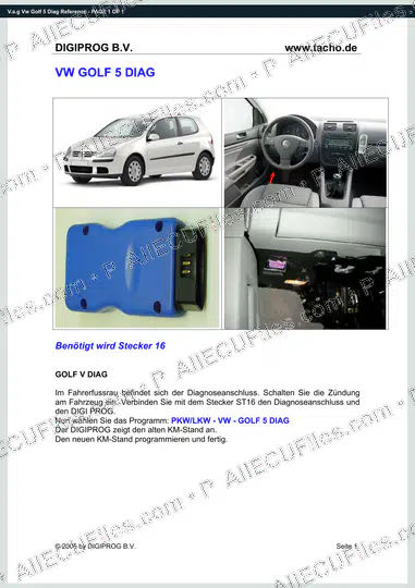 Watermarked preview of V.a.g Vw Golf 5 Diag Reference