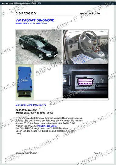 Watermarked preview of V.a.g Vw Passat B5 Diagnose Reference