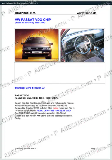 Watermarked preview of V.a.g Vw Passat VDO Chip Reference