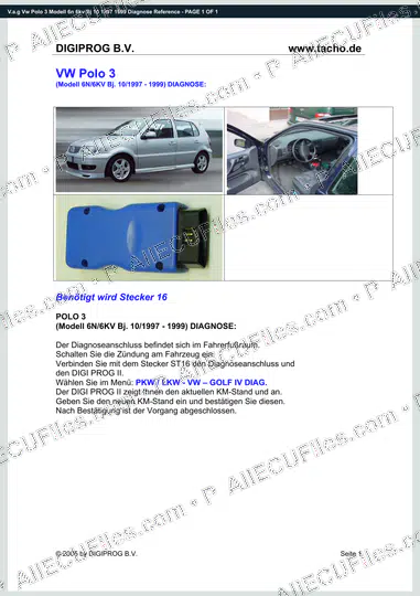 Watermarked preview of V.a.g Vw Polo 3 Modell 6n 6kv Bj 10 1997 1999 Diagnose Reference