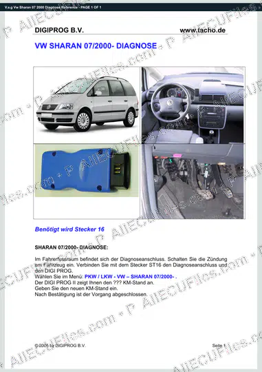 Watermarked preview of V.a.g Vw Sharan 07 2000 Diagnose Reference