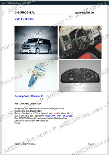 Watermarked preview of V.a.g Vw T5 93c86 Reference