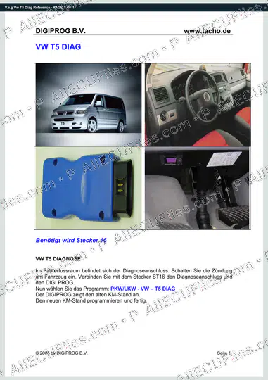 Watermarked preview of V.a.g Vw T5 Diag Reference
