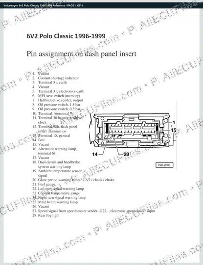 Watermarked preview of Volkswagen 6v2 Polo Classic 1996 1999 Reference